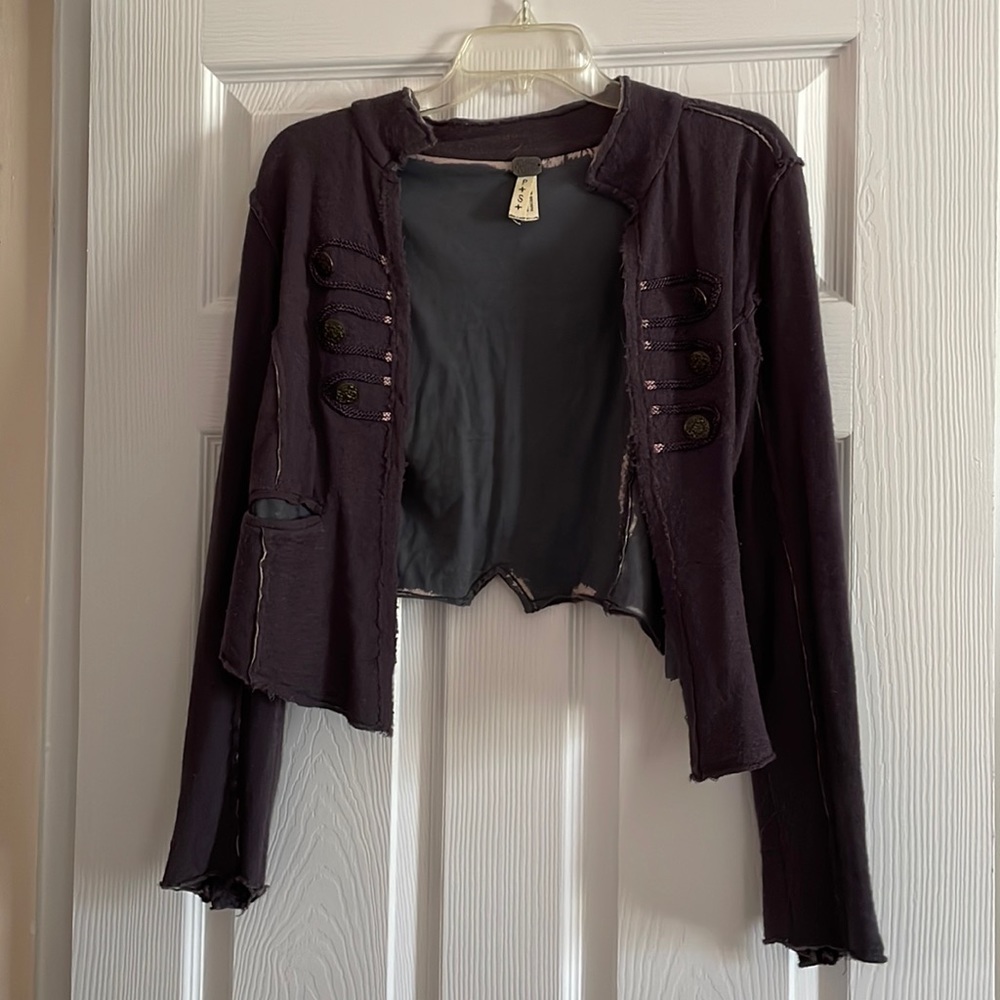 Free People Purple Military Jacket / Cardigan